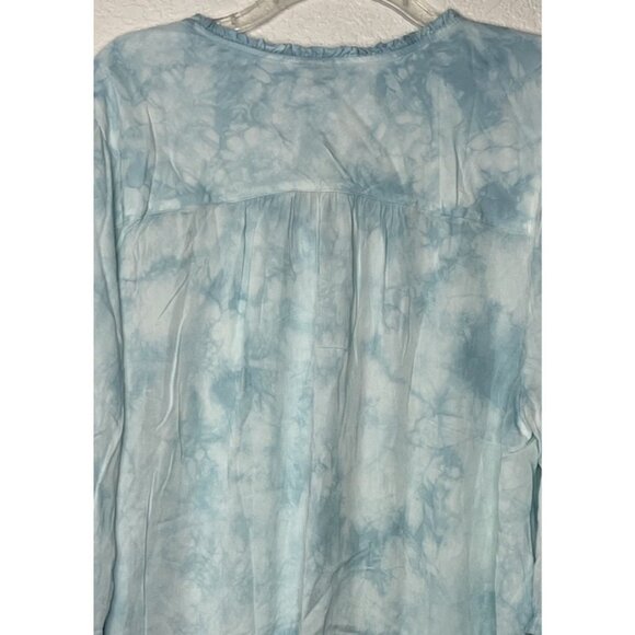 Torrid Indigo Blue Tie-dyed Peasant Top Shirt  Sz 4X 26W NWT Flowy - Picture 11 of 15
